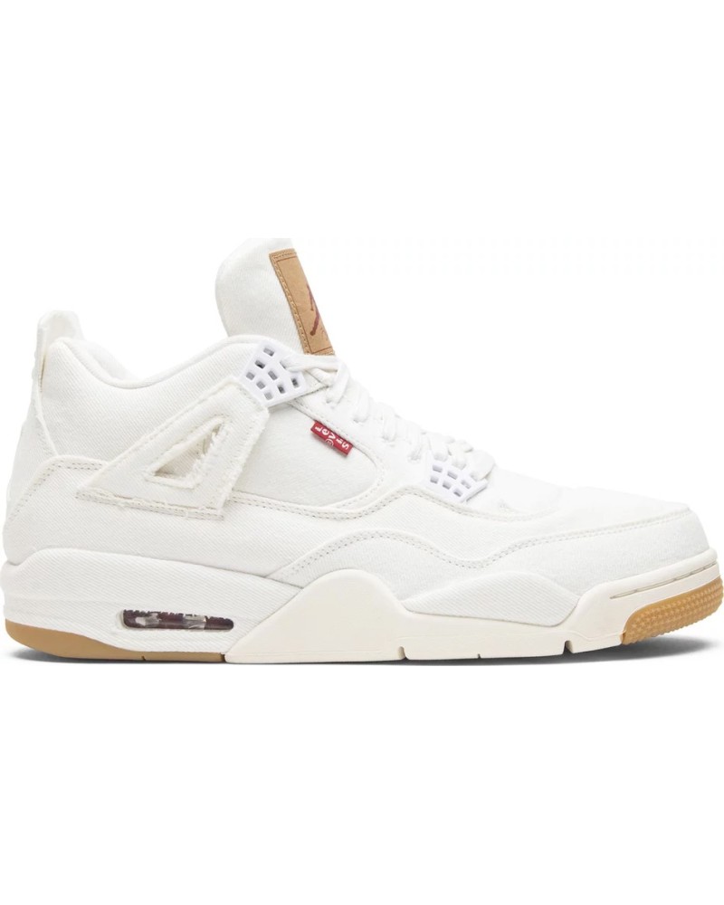 Image of the Levi's x Air Jordan 4 Retro 'White Denim' sneakers