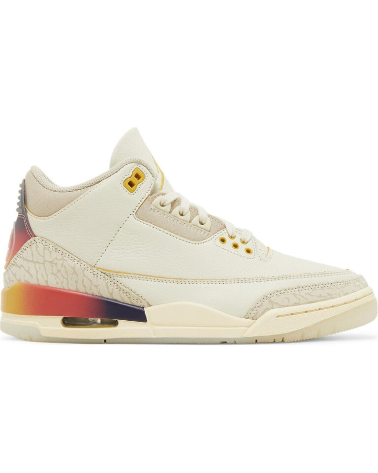 Image des J. Balvin x Air Jordan 3 Retro 'Medellín Sunset' avec un design inspiré des couchers de soleil de Medellín